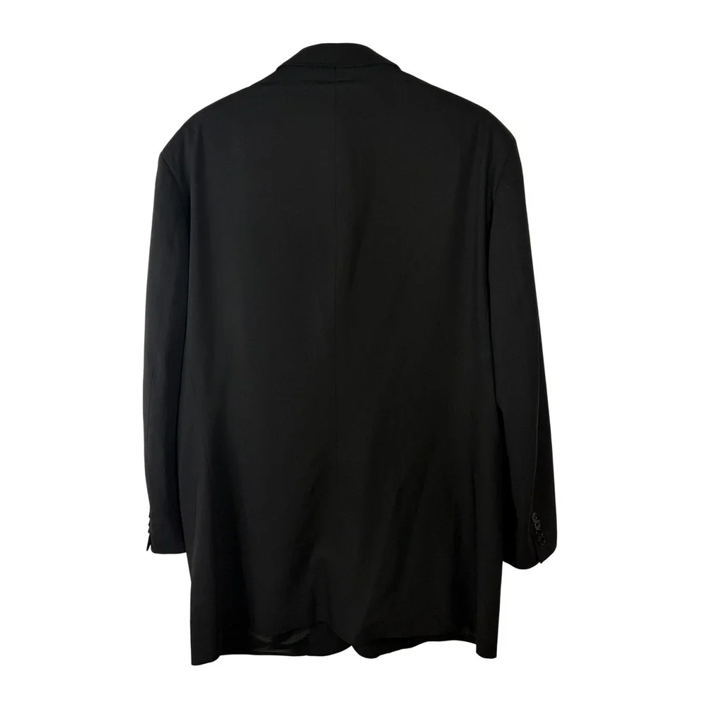 Adolfo Mens Suit Jacket 42-36L Black Super 120s Wool 3-Button‎ Blazer Italy